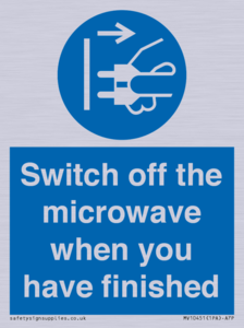 Switch off the microwave when you have finished